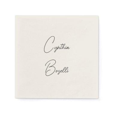 Trendy Minimalist Modern Plain Simple Template Napkins