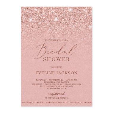 Trendy modern rose gold glitter