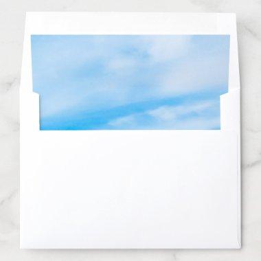 Trendy Nature Elegant Blue Sky Clouds Template Envelope Liner