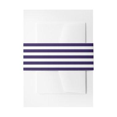Trendy Nautical Navy Blue & White Stripe Wedding  Belly Band