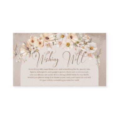 Trendy neutral wildflowers boho arch Wishing well Enclosure Invitations