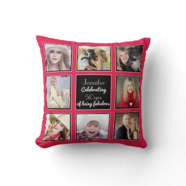 Trendy Photo Collage Pillow ANY EVENT Personalized