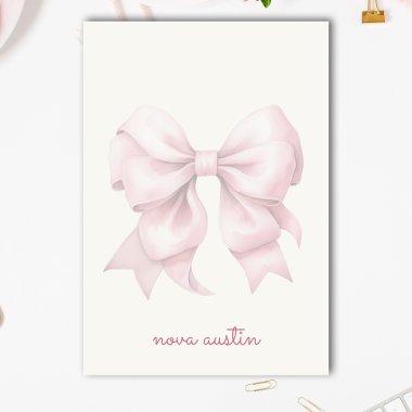 Trendy Pink Bow Personalized With Name Monogram Post-it Notes