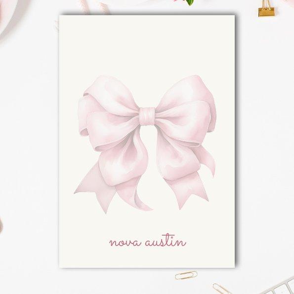 Trendy Pink Bow Personalized With Name Monogram Post-it Notes
