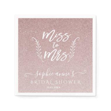 Trendy Rose Gold Miss To Mrs  Napkins