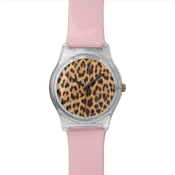 trendy safari fashion leopard spots cheetah print watch
