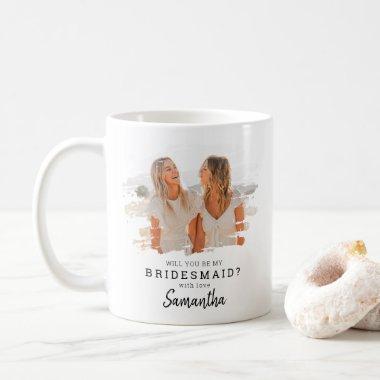 Trendy Smudge Photo | Will You Be My Bridesmaid? Coffee Mug