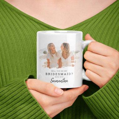 Trendy Smudge Photo | Will You Be My Bridesmaid? Coffee Mug