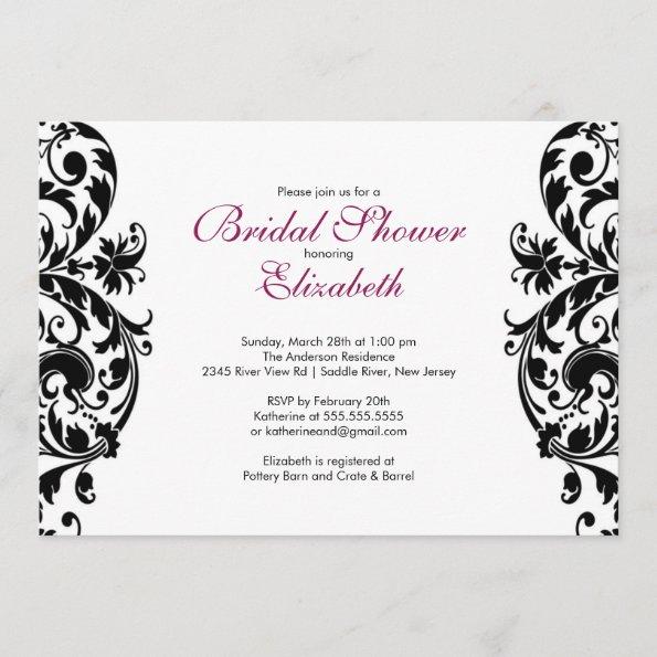 Trendy Swirl Flourish Bride Bridal Shower Invite