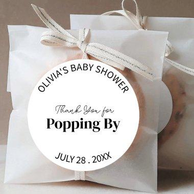 Trendy Thank You for Popping By Baby  Classic Round Sticker