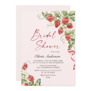 Trendy Watercolor Meadow Strawberry