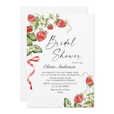 Trendy Watercolor Meadow Strawberry