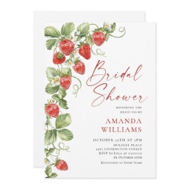Trendy Watercolor Meadow Strawberry