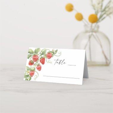 Trendy Watercolor Meadow Strawberry  Place