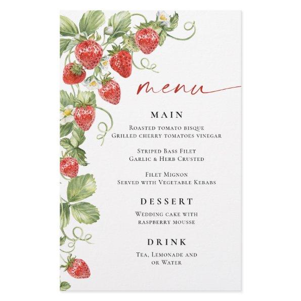 Trendy Watercolor Strawberry  Menu