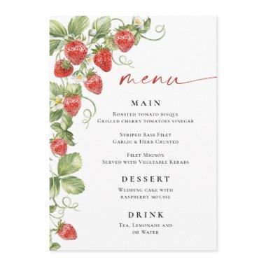 Trendy Watercolor Strawberry  Menu