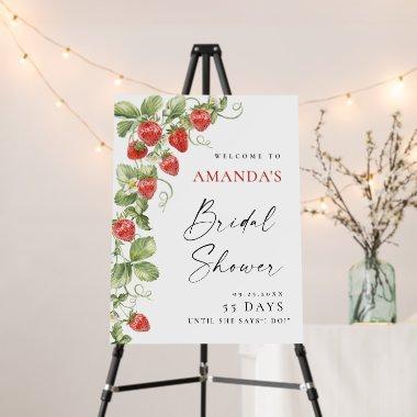 Trendy Watercolor Strawberry  WELCOME Foam Board
