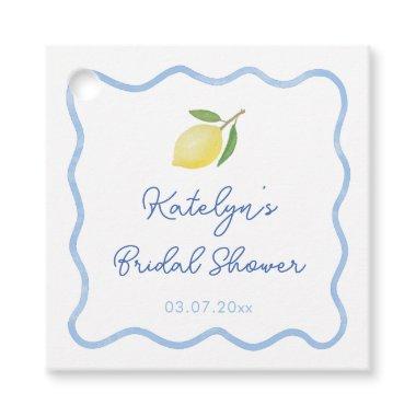 Trendy Wavy Border Main Squeeze Bridal Shower Favor Tags