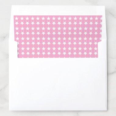 Trendy White Stars Pink Modern Design Elegant Envelope Liner
