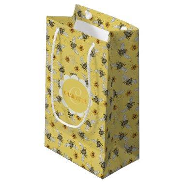 Trendy Yellow Buzzing Spring & Summer Honeybee Small Gift Bag