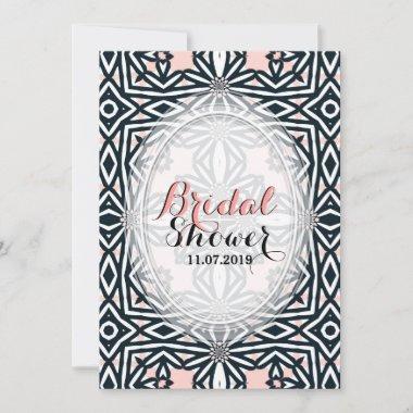 Tribal Celtic Black White Bridal Shower Invitations