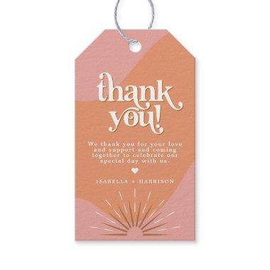 TRIXIE Retro Pink & Orange Groovy Thank You Favor Gift Tags