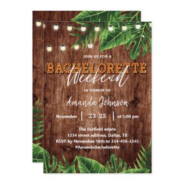 Tropical Bachelorette Weekend Invitations Itinerary