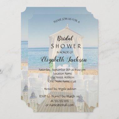 Tropical Beach Arbor Bridal Shower Invitations