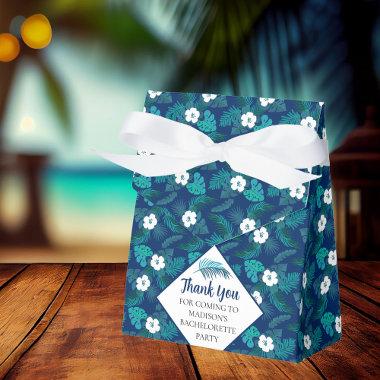 Tropical Beach Blue Floral Luau Bachelorette Party Favor Boxes