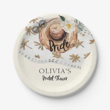 Tropical Beach Bridal Shower Paper Plates