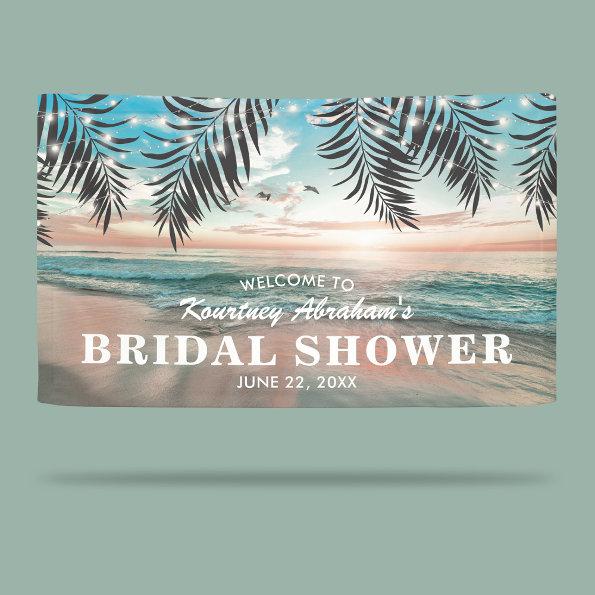 Tropical Beach Bridal Shower | String of Lights Banner