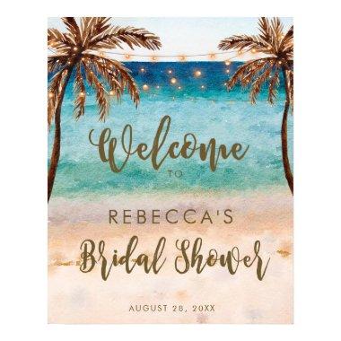 tropical beach  welcome sign poster