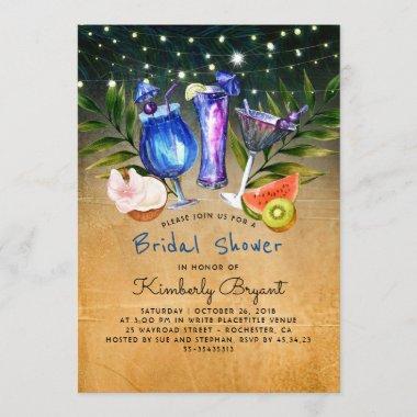 Tropical Beach Cocktail Party Bridal Shower Invitations