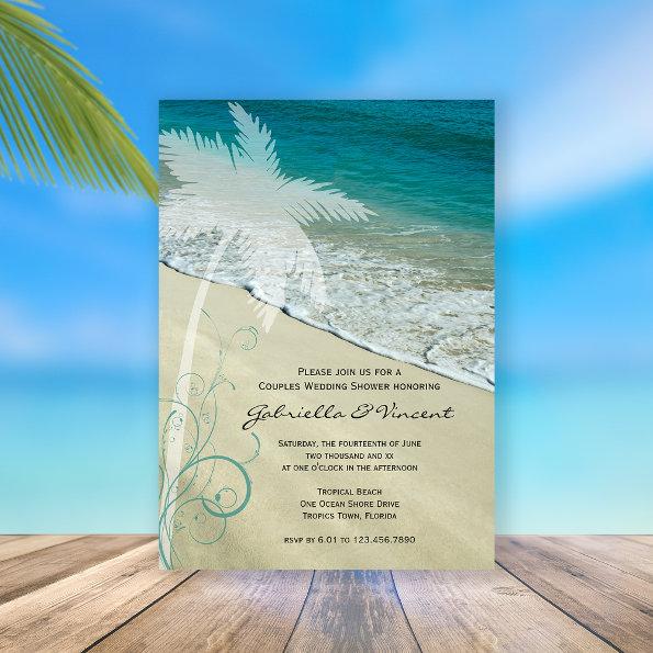 Tropical Beach Couples Wedding Shower Invitations