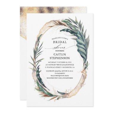 Tropical Beach Exotic Palm Leaves Bridal Shower Invitations