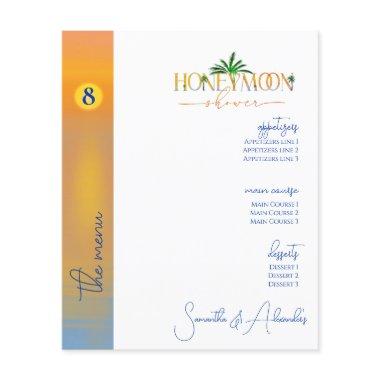 Tropical Beach Honeymoon Fund Couple Shower Menu