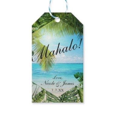 Tropical Beach Palm Leaves Summer Island Wedding Gift Tags