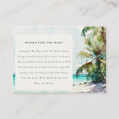 Tropical Beach Palm Trees Books For Baby Shower Enclosure Invitations