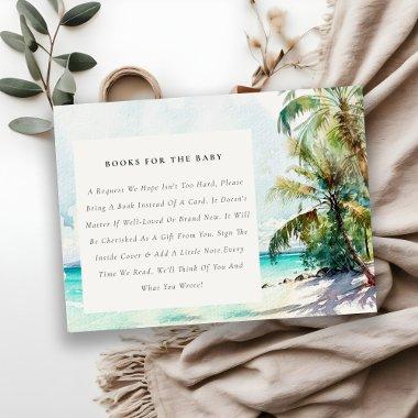 Tropical Beach Palm Trees Books For Baby Shower Enclosure