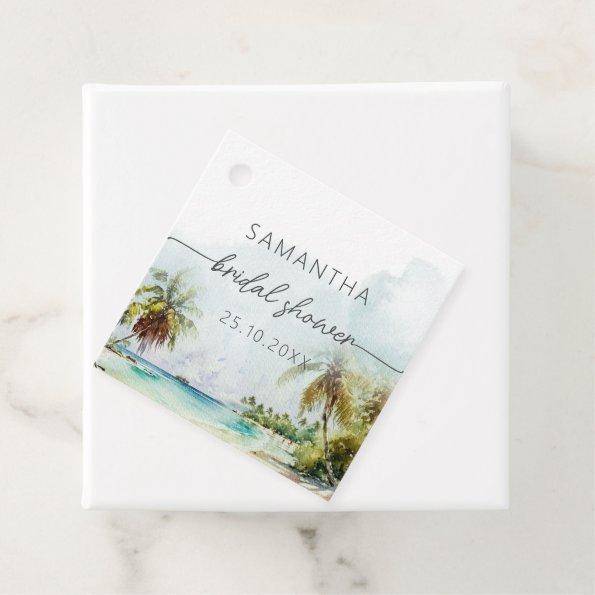 Tropical Beach Palm Trees  Favor Tags