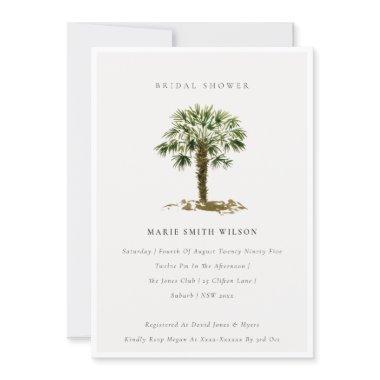 Tropical Beach Palm Trees Bridal Shower Invite