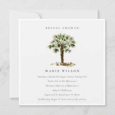 Tropical Beach Palm Trees Bridal Shower Invite