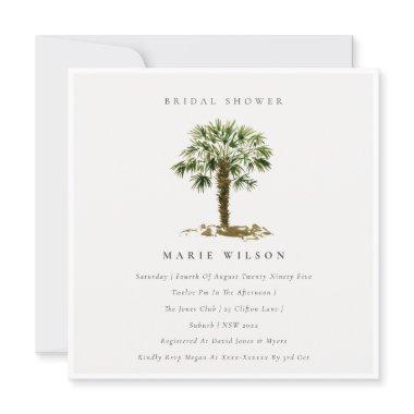 Tropical Beach Palm Trees Bridal Shower Invite