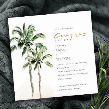 Tropical Beach Palm Trees Couples Shower Invite