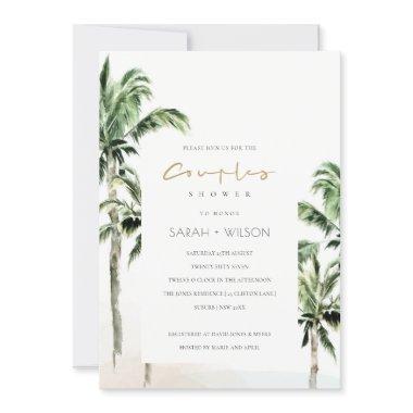 Tropical Beach Palm Trees Couples Shower Invite