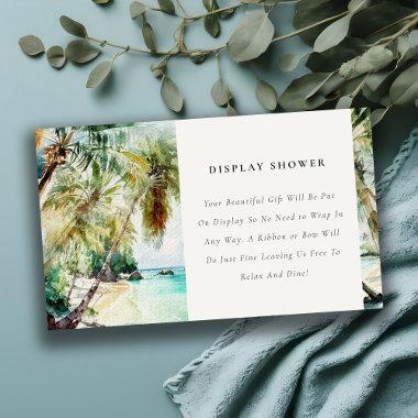 Tropical Beach Palm Trees Display Baby Shower Enclosure Invitations