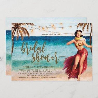 tropical beach scene bridal shower Invitations