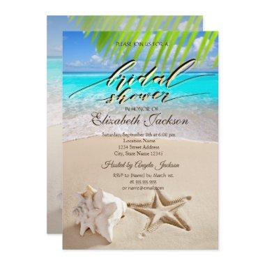 Tropical Beach,Seastar,Seashell Bridal Shower Invitations