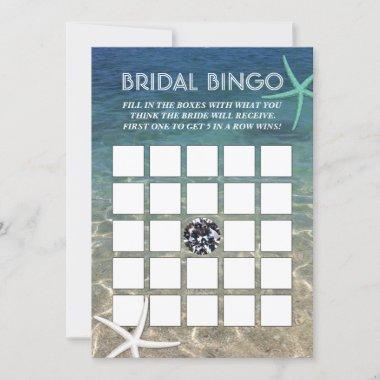Tropical Beach Starfish Bridal Shower Bingo Game