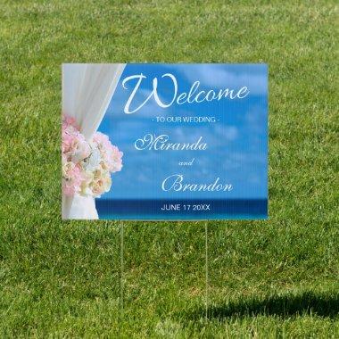 Tropical Beach Summer Wedding Welcome Sign